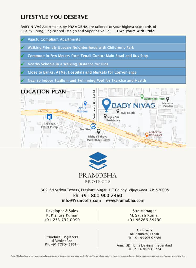 Location of Baby Nivas Apartments in Tenali