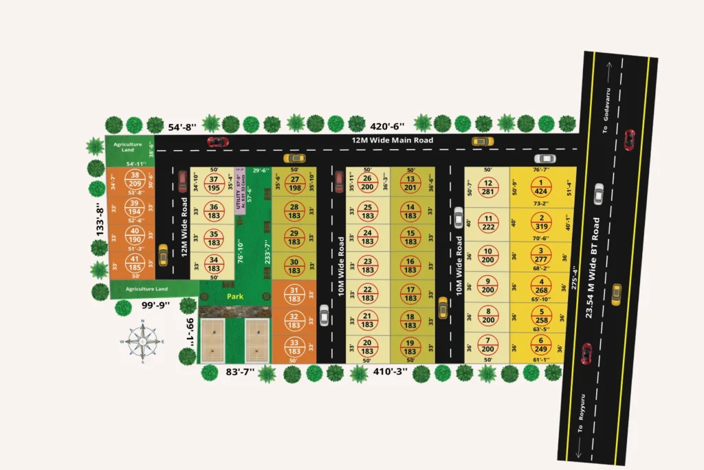 AP CRDA Approved Plots Layout of Mayanti Meadows near Godavarru, Kankipadu Mandal, Vijayawada, AP, India